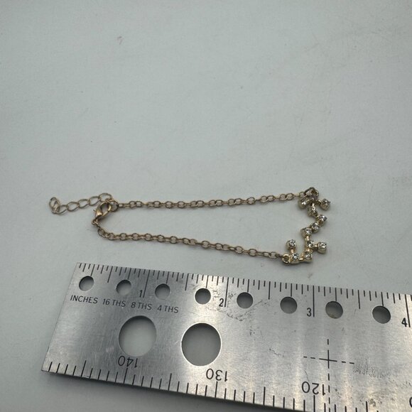 Scorpio Zodiac Constellation Bracelet Gold Plated With Cubic Zirconia Adjustable - Picture 4 of 4